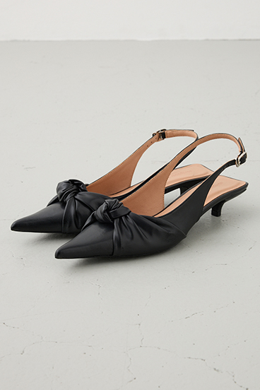 【crie conforto】ビッグリボンバックストラップパンプス 詳細画像