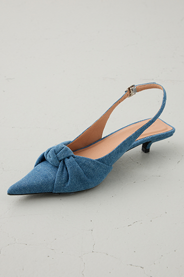 【crie conforto】ビッグリボンバックストラップパンプス 詳細画像