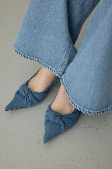 【crie conforto】ビッグリボンバックストラップパンプス 詳細画像