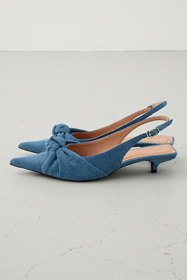 【crie conforto】ビッグリボンバックストラップパンプス 詳細画像