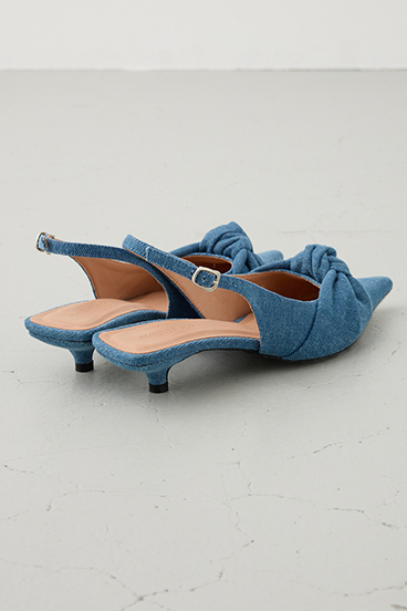 【crie conforto】ビッグリボンバックストラップパンプス 詳細画像