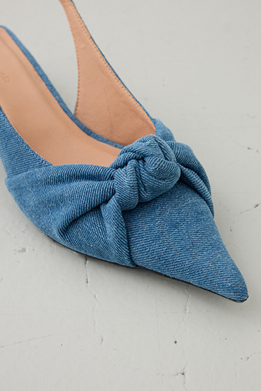 【crie conforto】ビッグリボンバックストラップパンプス 詳細画像