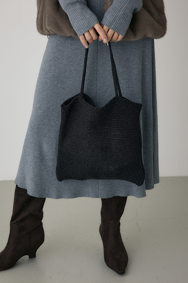 【crie conforto】ラメ糸編みトートバッグ