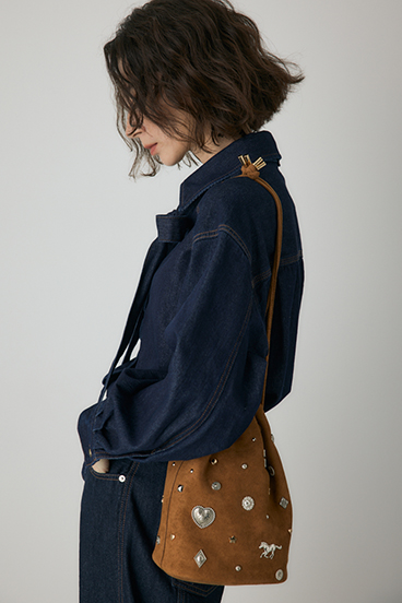 【crie conforto】スエードスタッズドロストバック