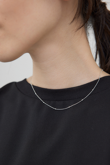 【crie conforto】タイニーメタルボールチェーンネックレス