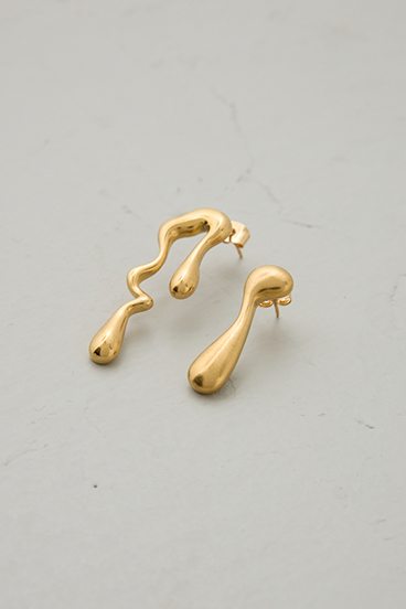 【crie conforto】アシンメトリードリップピアス 詳細画像