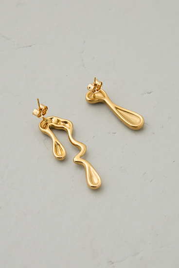 【crie conforto】アシンメトリードリップピアス 詳細画像