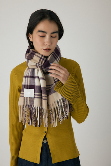 【crie conforto】カシミアタッチチェックストール 詳細画像