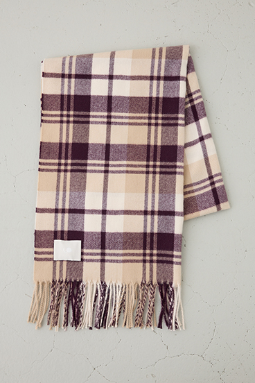 【crie conforto】カシミアタッチチェックストール 詳細画像