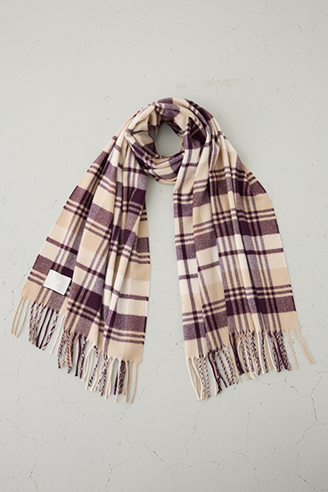 【crie conforto】カシミアタッチチェックストール 詳細画像