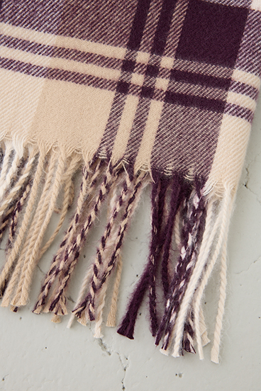 【crie conforto】カシミアタッチチェックストール 詳細画像