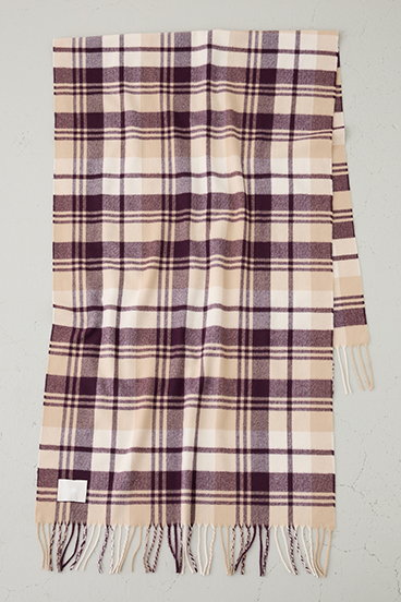 【crie conforto】カシミアタッチチェックストール 詳細画像