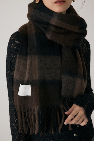 【crie conforto】ループヤーンライトチェックマフラー