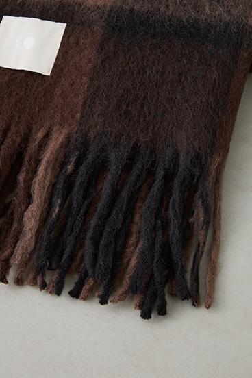 【crie conforto】ループヤーンライトチェックマフラー 詳細画像