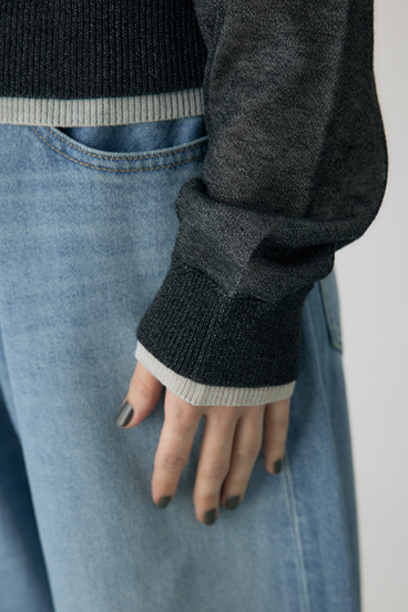 【crie conforto】シアーレイヤードカーディガン 詳細画像