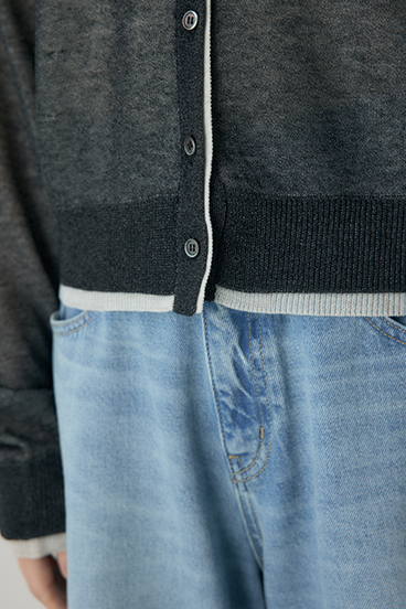 【crie conforto】シアーレイヤードカーディガン 詳細画像