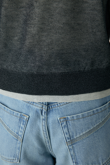 【crie conforto】シアーレイヤードカーディガン 詳細画像