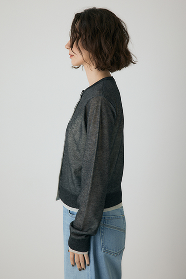 【crie conforto】シアーレイヤードカーディガン 詳細画像