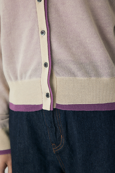 【crie conforto】シアーレイヤードカーディガン 詳細画像