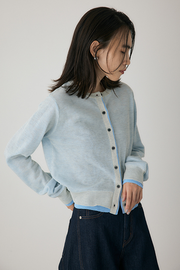 【crie conforto】シアーレイヤードカーディガン