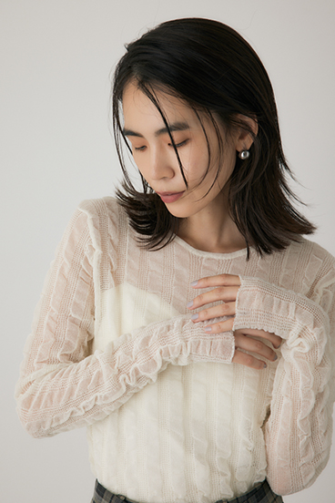 【crie conforto】シャーリングシアーニット 詳細画像