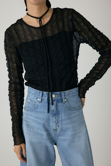 【crie conforto】シャーリングシアーニット