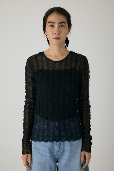 【crie conforto】シャーリングシアーニット 詳細画像