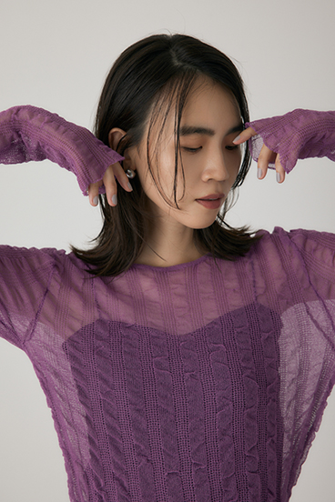 【crie conforto】シャーリングシアーニット 詳細画像