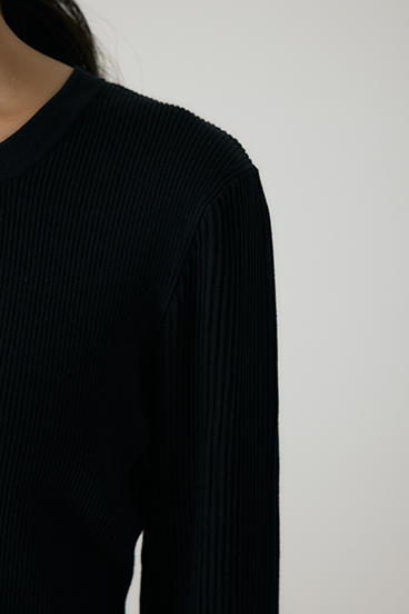 【crie conforto】スリーブシアーリブカーディガン 詳細画像