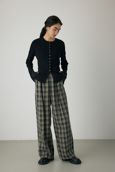 【crie conforto】スリーブシアーリブカーディガン 詳細画像