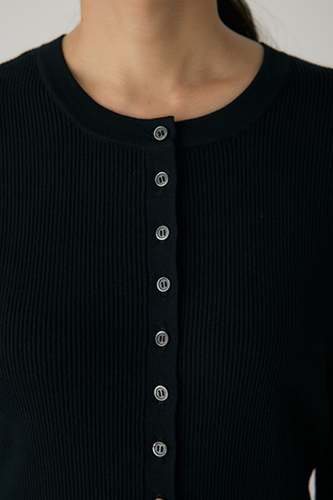 【crie conforto】スリーブシアーリブカーディガン 詳細画像