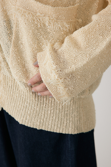 【crie conforto】フリンジVネックカーディガン 詳細画像