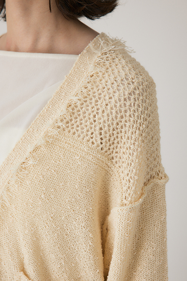 【crie conforto】フリンジVネックカーディガン 詳細画像