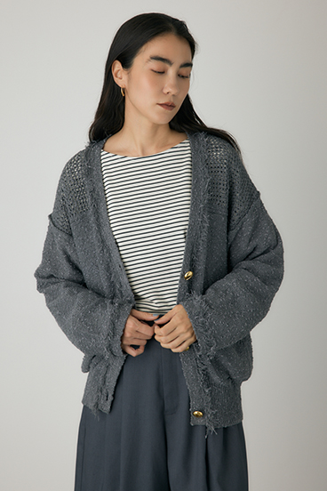 【crie conforto】フリンジVネックカーディガン