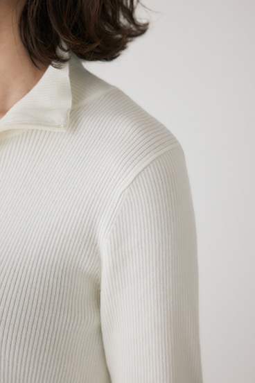 【crie conforto】フロントジップタートルニット 詳細画像