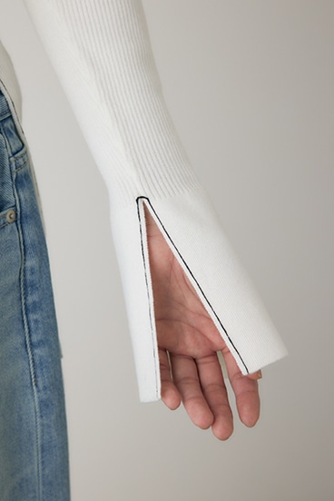 【crie conforto】フロントジップタートルニット 詳細画像