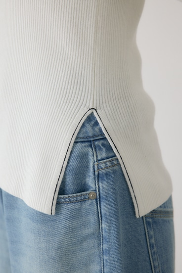 【crie conforto】フロントジップタートルニット 詳細画像