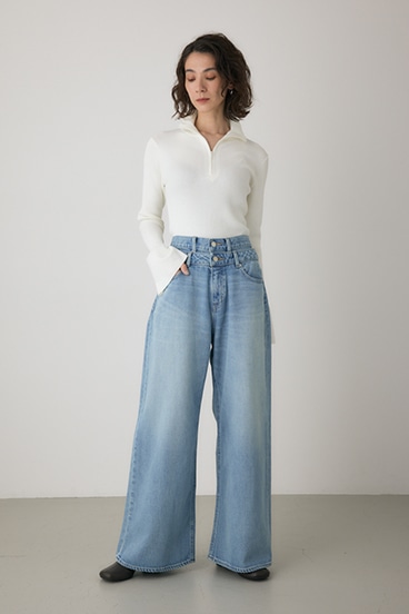 【crie conforto】フロントジップタートルニット 詳細画像