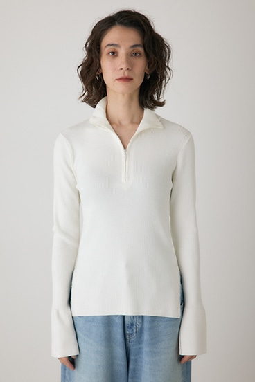 【crie conforto】フロントジップタートルニット 詳細画像