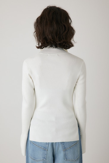 【crie conforto】フロントジップタートルニット 詳細画像