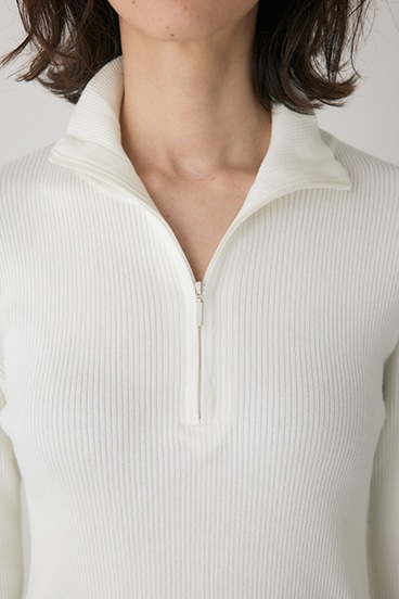 【crie conforto】フロントジップタートルニット 詳細画像