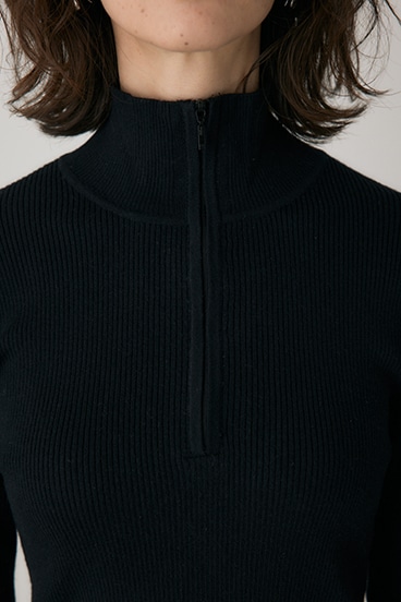 【crie conforto】フロントジップタートルニット 詳細画像