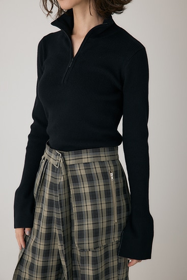 【crie conforto】フロントジップタートルニット 詳細画像