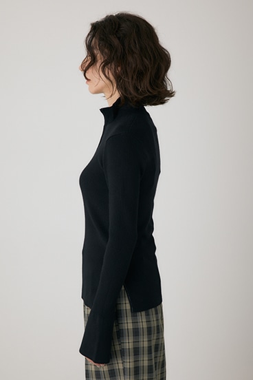 【crie conforto】フロントジップタートルニット 詳細画像