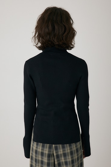 【crie conforto】フロントジップタートルニット 詳細画像