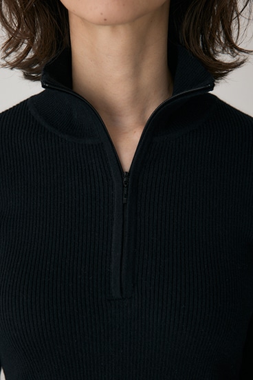 【crie conforto】フロントジップタートルニット 詳細画像