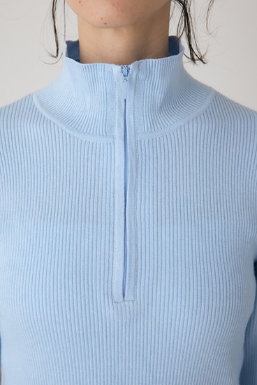 【crie conforto】フロントジップタートルニット 詳細画像