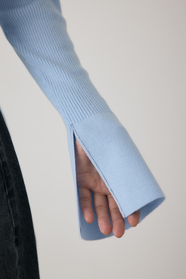 【crie conforto】フロントジップタートルニット 詳細画像