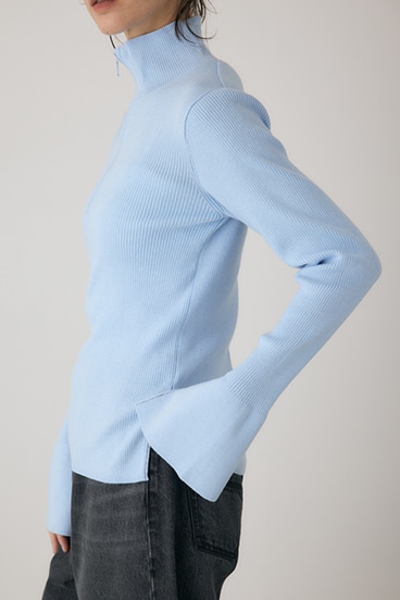 【crie conforto】フロントジップタートルニット 詳細画像