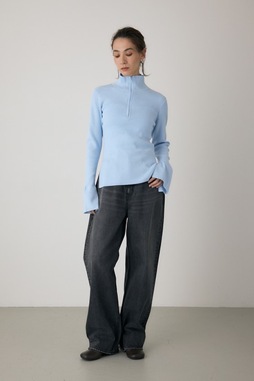 【crie conforto】フロントジップタートルニット 詳細画像